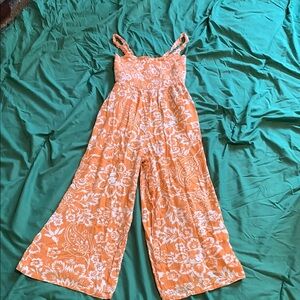Floral Orange Jumpsuit